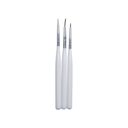 3pc Fine Nail Art Brush (White)